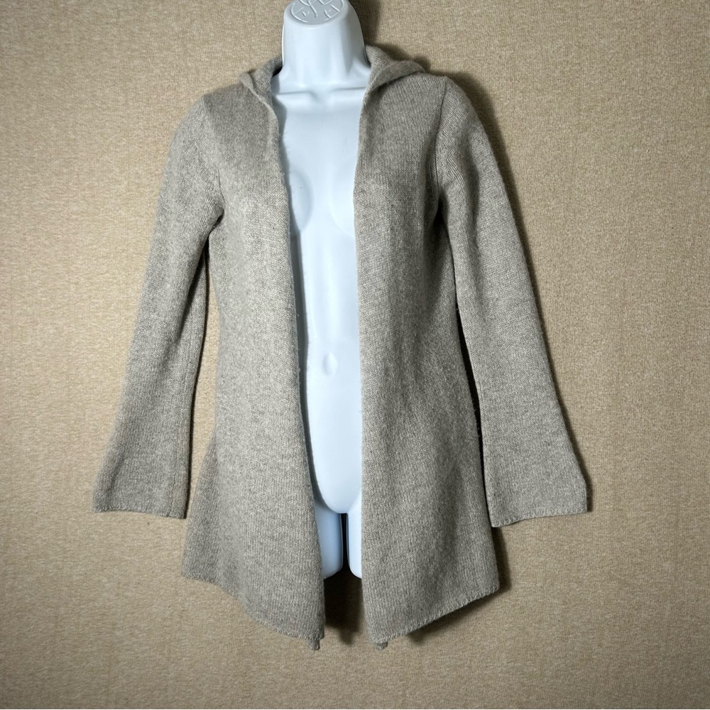 Minnie Rose 100% Cashmere Cardigan‎ Womens Size XS Hoodie Open Beige Lightweight